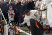 Domingo 10 de diciembre del 2017. Tuxtla Gutiérrez. Los peregrinos de las comunidades indí­genas se preparan para pernoctar para continuar el recorrido a las diferentes iglesias y ermitas de la Virgen de Guadalupe