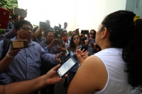 Lunes 23de julio del 2018. Tuxtla Gutiérrez. Los periodistas afectados por el despido en el periódico Noticias, Voz e imagen de Chiapas en conferencia de prensa antes de interponer una denuncia en la CEDH por la omisión de la Junta de Conciliación y A