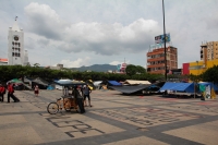 Jueves 7 de junio el 2018. Tuxtla Gutiérrez. Aspectos de la plaza central en donde el movimiento magisterial mantiene un plantón de resistencia en contra de la reforma educativa.