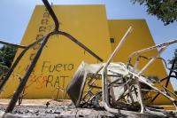 Sábado 19 de agosto del 2017. Tuxtla Gutiérrez. Los consejeros del PRD Chiapas presentan denuncia judicial después de que fueran vandalizadas las instalaciones de este partido político.