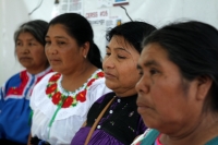 Lunes 4 de abril del 2019. Tuxtla Gutiérrez. Familiares y defensores de los presos indígenas en conferencia de prensa.
