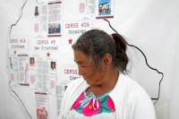 Lunes 4 de abril del 2019. Tuxtla Gutiérrez. Familiares y defensores de los presos indígenas en conferencia de prensa.