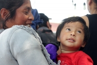 Lunes 4 de abril del 2019. Tuxtla Gutiérrez. Familiares y defensores de los presos indígenas en conferencia de prensa.