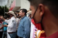 Miércoles 26 de agosto del 2020. Tuxtla Gutiérrez. Productores agrícolas. Buscan apoyos para reactivar su economía protestando en las calles.