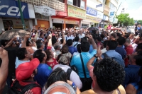 Viernes 12 de julio del 2019. Tuxtla Gutiérrez. Militantes de la CNTE protestan durante el inicio de la reunión del gabinete federal y los gobernadores del sur-sureste para el análisis de la estrategia migratoria en la frontera sur. Viernes 12 de julio del 2019. Tuxtla Gutiérrez. Militantes de la CNTE protestan durante el inicio de la reunión del gabinete federal y los gobernadores del sur-sureste para el análisis de la estrategia migratoria en la frontera sur.
