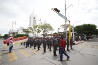 20211007. Tuxtla G. La Escuela Preparatoria Mixtla Militarizada de Berrioz�bal protesta esta ma�ana en el centro de la capital de Chiapas