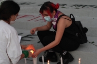 Lunes 19 de octubre del 2020. Tuxtla Gutiérrez. Durante la manifestación en contra de la impunidad feminicida esta tarde en el edificio de la administración gubernamental de #Chiapas