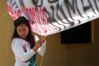 Lunes 2 de septiembre del 2019. Tuxtla Gutiérrez. Maestrantes de la UNACH inician esta mañana protesta en la entrada de la Rectoria