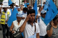 Sábado 21 de septiembre del 2019. Tuxtla Gutiérrez. Durante la marcha en contra de la legalización del aborto en Chiapas