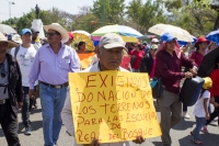 Viernes 1 de marzo del 2019. Tuxtla Gutiérrez. Aspectos de la marcha magisterial esta mañana donde los maestros protestan por la política educativa de AMLO y exigiendo la renuncia de la Secretaria de Educación en Chiapas.