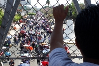 Viernes 1 de marzo del 2019. Tuxtla Gutiérrez. Aspectos de la marcha magisterial esta mañana donde los maestros protestan por la política educativa de AMLO y exigiendo la renuncia de la Secretaria de Educación en Chiapas.