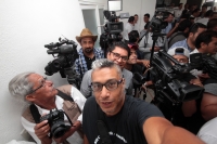 Viernes 23 de marzo del 2018. Tuxtla Gutiérrez. Los medios de comunicación en el registro de candidatos a gobernador de Chiapas