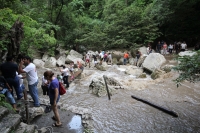 Domingo 31 de julio. Más de 40 vacacionistas son rescatados de las cascadas del Chorreadero ubicadas a unos 25 kilómetros de la ciudad de Tuxtla Gutiérrez. Las grutas y la caída de agua de 20 metros de altura sufrió un golpe repentino del afluente que baj