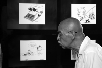 Sábado 10 de junio del 2017. Tuxtla Gutiérrez. Retratos. Durante la presentación de Pepe Reveles y  la inauguración de caricaturas dentro del aniversario del proyecto Código Sur de Sergio Melgar.