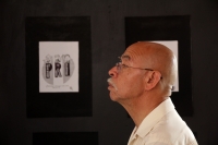 Sábado 10 de junio del 2017. Tuxtla Gutiérrez. Retratos. Durante la presentación de Pepe Reveles y  la inauguración de caricaturas dentro del aniversario del proyecto Código Sur de Sergio Melgar.