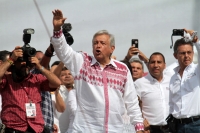 Miércoles 27 de junio del 2018. Tuxtla Gutiérrez. Andrés Manuel López Obrador, candidato a la presidencia de México por la coalición Juntos Haremos Historia de Morena, PT y PES acompaña a los candidatos para los cargos de elección popular federal,