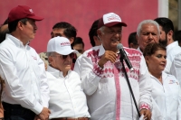 Miércoles 27 de junio del 2018. Tuxtla Gutiérrez. Andrés Manuel López Obrador, candidato a la presidencia de México por la coalición Juntos Haremos Historia de Morena, PT y PES acompaña a los candidatos para los cargos de elección popular federal,