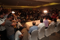 Domingo uno de julio del 2018. Tuxtla Gutiérrez. Conferencia de Rutilio Escandón Cadena al termino del proceso electoral donde se elige al nuevo presidente de México, Gobernador y representantes Chiapanecos.