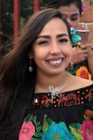 Domingo 14 de enero del 2018. Chiapa de Corzo. Saludos al Santo. Las Chiapanecas vestidas con su traje tradicional adornado con flores bordadas recorren las calles en una procesión para saludar al San Sebastián durante los primeros dí­as de la Fiesta de