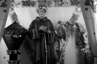 Domingo 17 de mayo del 2020. Tuxtla Gutiérrez. Las celebraciones de San pascualito se llevan a cabo en la discreción dentro de su iglesia en este barrio tradicional