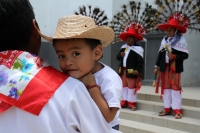 Jueves 16 de agosto del 2018. Tuxtla Gutiérrez. La Danza de San Roque o Jatararoque Etzé. La comunidad zoque lleva a cabo el recorrido del Baile de los cuatro Patrones de San Jacinto, Santo Domingo, San Bartolomé y San Roque durante las festividades de