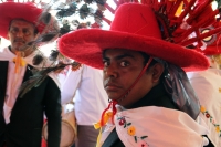 Jueves 16 de agosto del 2018. Tuxtla Gutiérrez. La Danza de San Roque o Jatararoque Etzé. La comunidad zoque lleva a cabo el recorrido del Baile de los cuatro Patrones de San Jacinto, Santo Domingo, San Bartolomé y San Roque durante las festividades de