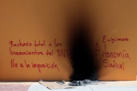 Martes 18 de febrero del 2020. Tuxtla Gutiérrez. Continua el conflicto al interior de la sección 40 esta mañana