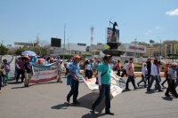 Jueves 22 de febrero del 2018. Tuxtla Gutiérrez. Aspecto de la protesta que realiza la Asamblea Estatal Democrática este medio dí­a en oriente de la ciudad.