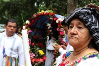 Domingo 5 de agosto del 2018. Tuxtla Gutiérrez. La comunidad tradicionalista realiza la procesión de las Ví­rgenes de Copoya dentro de la cultura Zoque al paraje El Capulí­n donde se llevan a cabo los ritos propiciatorios de lluvia propios del mes de Ag