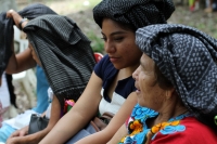 Domingo 5 de agosto del 2018. Tuxtla Gutiérrez. La comunidad tradicionalista realiza la procesión de las Ví­rgenes de Copoya dentro de la cultura Zoque al paraje El Capulí­n donde se llevan a cabo los ritos propiciatorios de lluvia propios del mes de Ag