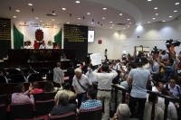Martas 13 de junio del2017. Tuxtla Gutiérrez. Periodistas de protestan este medio día en el Congreso de Chiapas manifestando el apoyo del reportero Bautista Ibarias demandado por daño moral por la diputada priista Olvera. También se manifiesta la solidari