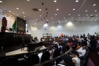 Martas 13 de junio del2017. Tuxtla Gutiérrez. Periodistas de protestan este medio día en el Congreso de Chiapas manifestando el apoyo del reportero Bautista Ibarias demandado por daño moral por la diputada priista Olvera. También se manifiesta la solidari
