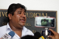 Martas 13 de junio del2017. Tuxtla Gutiérrez. Periodistas de protestan este medio día en el Congreso de Chiapas manifestando el apoyo del reportero Bautista Ibarias demandado por daño moral por la diputada priista Olvera. También se manifiesta la solidari