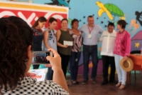 Viernes 8 de junio del 2018. Tuxtla Gutiérrez. La Aldea Infantil SOS de la capital del estado de Chiapas recibe esta mañana los recursos obtenidos por el programa de redondeo de una cadena de tiendas de conveniencia con los se beneficiara a los niños q