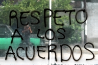 Domingo 19 de julio del 2020. Tuxtla Gutiérrez.  Las pintas realizadas por estudiantes este fin de semana en las instalaciones de la Subsecretaria de Servicios Federalizados de Educación se conservan como huella del encono entre los jóvenes normalistas