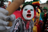 Martes 22 de enero del 2019. Suchiapa. Los diferentes personajes de la festividad de San Sebastián continúan con los recorridos tradicionales en el pueblo surimbo