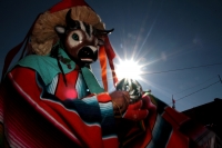 Martes 22 de enero del 2019. Suchiapa. Los diferentes personajes de la festividad de San Sebastián continúan con los recorridos tradicionales en el pueblo surimbo