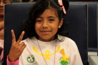 Jueves 15 de febrero del 2018. Tuxtla Gutiérrez. Los Súper Niños reciben incentivos para continuar su lucha contra las enfermedades en el dí­a Internacional de los niños con cáncer, esta mañana  en el Hospital de Especialidad Pediátricas de Chiapas
