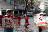 Lunes 30 de marzo del 2020. Tuxtla Gutiérrez. Las brigadas de Salud recorren las calles con letreros que invitan al distanciamiento social para evitar contagios de Coronavirus.