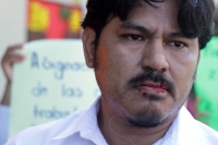 Lunes 28 de enero del 201|9. Tuxtla Gutiérrez. Maestro de Tele-bachillerato se sutura los labios como protesta para exigir los pagos que el gobierno chiapaneco les adeuda