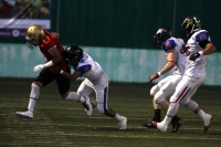 Sábado 5 de agosto del 2017. Tuxtla Gutiérrez. La selección de la ACHFA contra USA Stars en la primera edición del Chiapas Bowl se realiza esta noche en el estadio Samuel León Brindis.