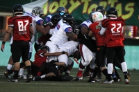 Sábado 5 de agosto del 2017. Tuxtla Gutiérrez. La selección de la ACHFA contra USA Stars en la primera edición del Chiapas Bowl se realiza esta noche en el estadio Samuel León Brindis.