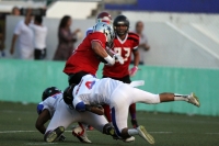 Sábado 5 de agosto del 2017. Tuxtla Gutiérrez. La selección de la ACHFA contra USA Stars en la primera edición del Chiapas Bowl se realiza esta noche en el estadio Samuel León Brindis.