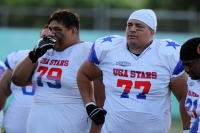 Sábado 5 de agosto del 2017. Tuxtla Gutiérrez. La selección de la ACHFA contra USA Stars en la primera edición del Chiapas Bowl se realiza esta noche en el estadio Samuel León Brindis.