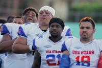Sábado 5 de agosto del 2017. Tuxtla Gutiérrez. La selección de la ACHFA contra USA Stars en la primera edición del Chiapas Bowl se realiza esta noche en el estadio Samuel León Brindis.