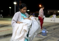 Jueves 7 de septiembre del 2017. Tuxtla Gutiérrez. Los pacientes de los hospitales de la ciudad momentos después del fuerte temblor de esta noche. En el Hospital Pediátrico son desalojados preventivamente y algunos dados de alta por su propia voluntad 