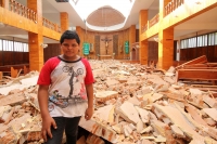 Sábado 9 de septiembre del 2017. Tuxtla Gutiérrez. Las huellas del fuerte temblor se observan en algunos de los edificios públicos y casas de los pueblos chiapanecos.