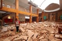 Sábado 9 de septiembre del 2017. Tuxtla Gutiérrez. Las huellas del fuerte temblor se observan en algunos de los edificios públicos y casas de los pueblos chiapanecos.
