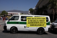 Martes 17 de febrero del 2015. Tuxtla Gutiérrez. Transportistas protestan esta mañana en contra de las nuevas rutas en la ciudad.