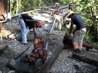 Foto/susana Solís. El Ferrocarril del Istmo, conocido como “la bestia”, se descarrilo en la estación San Ramón en Arriaga, Chiapas.